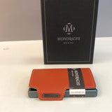 Mondraghi- saffiano orange stitched